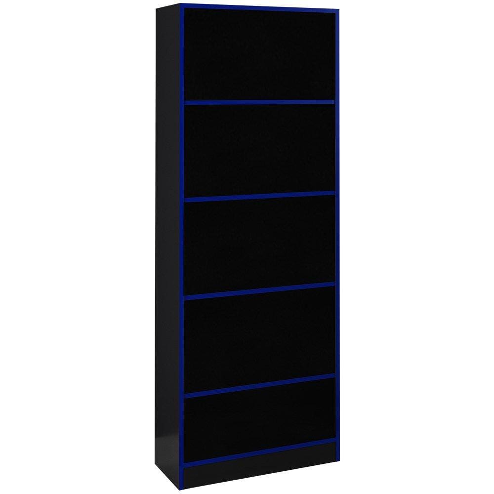 Armario Estante Multiuso 5 Prateleira ME4141 Preto Azul Tecno Mobili