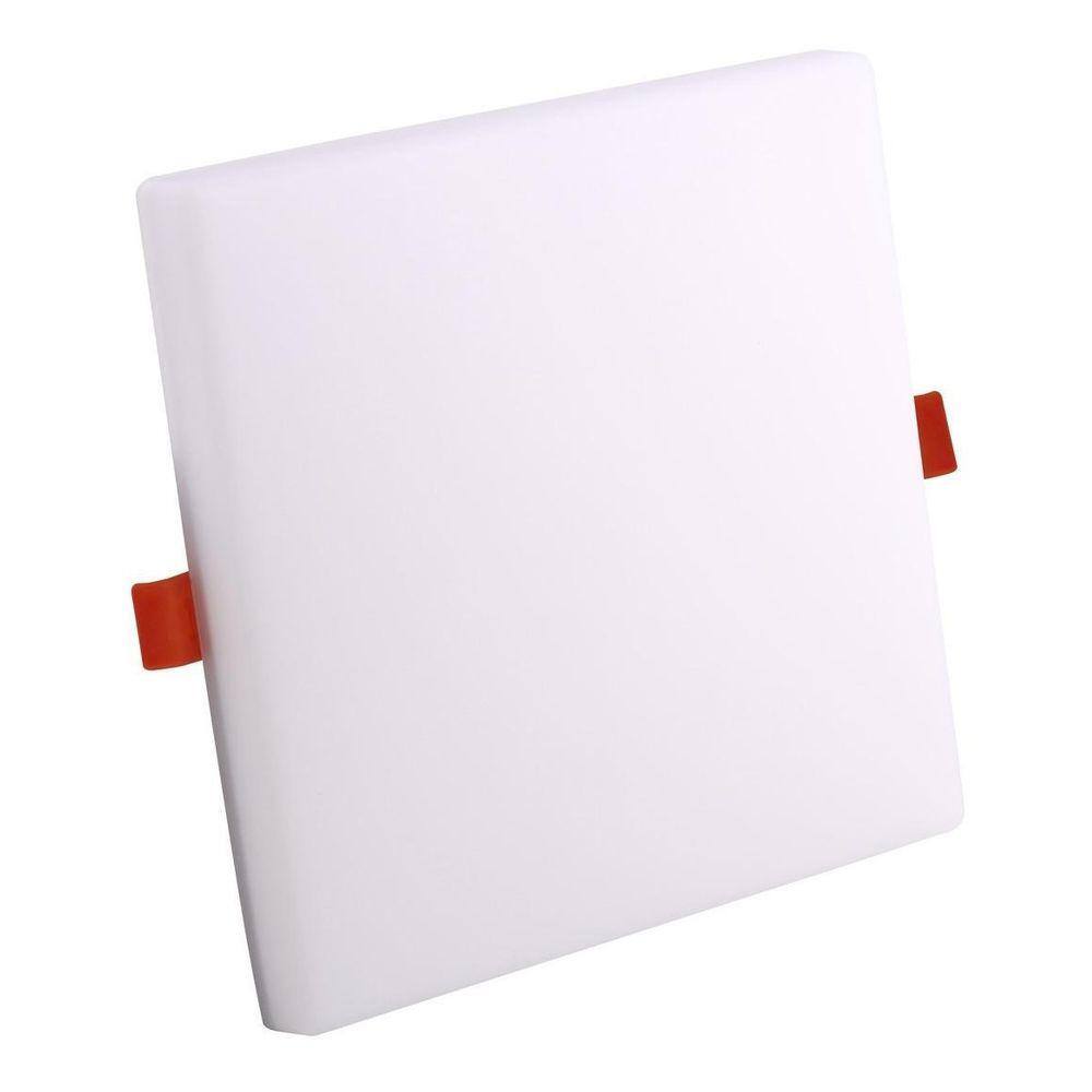 Plafon Embutido Quadrado 12W Branco Frio Borda Infinita