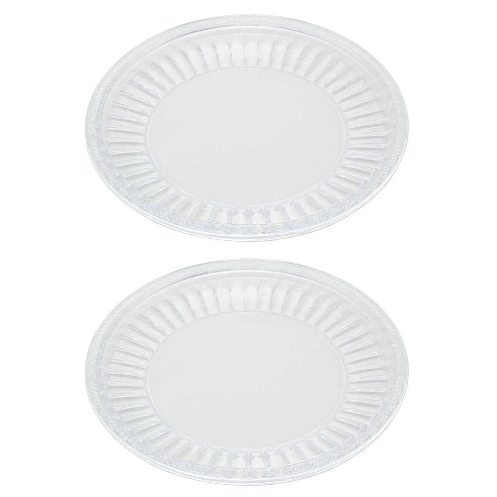 Conjunto Kit 2 Pratos Rasos Imperial De Cristal Ecológico Lyor 27cm