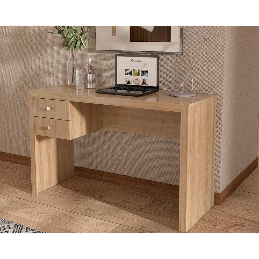 Mesa Escrivaninha Juvenil ME-4123 c/ 2 Gavetas Amêndoa - Tecno Mobili