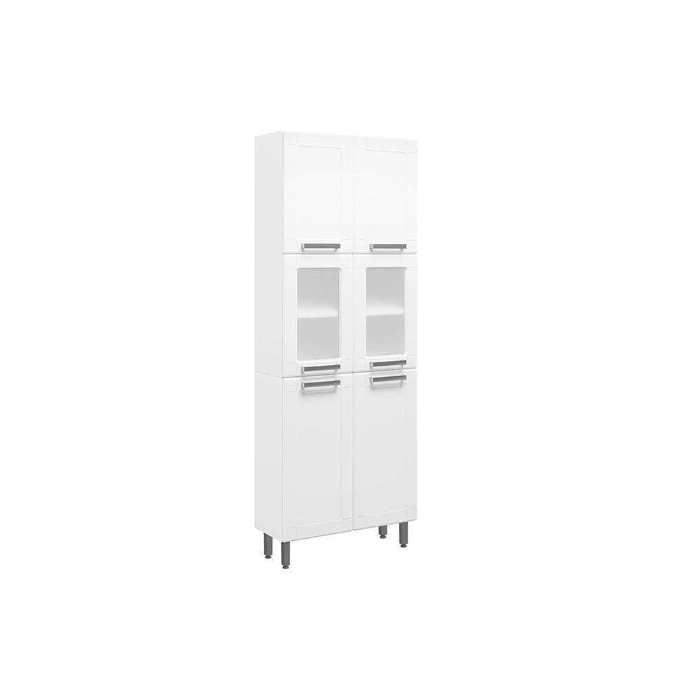 Paneleiro de Cozinha Modulado Múltipla 6037 6 Portas (2 Vidro) Branco - Bertolini