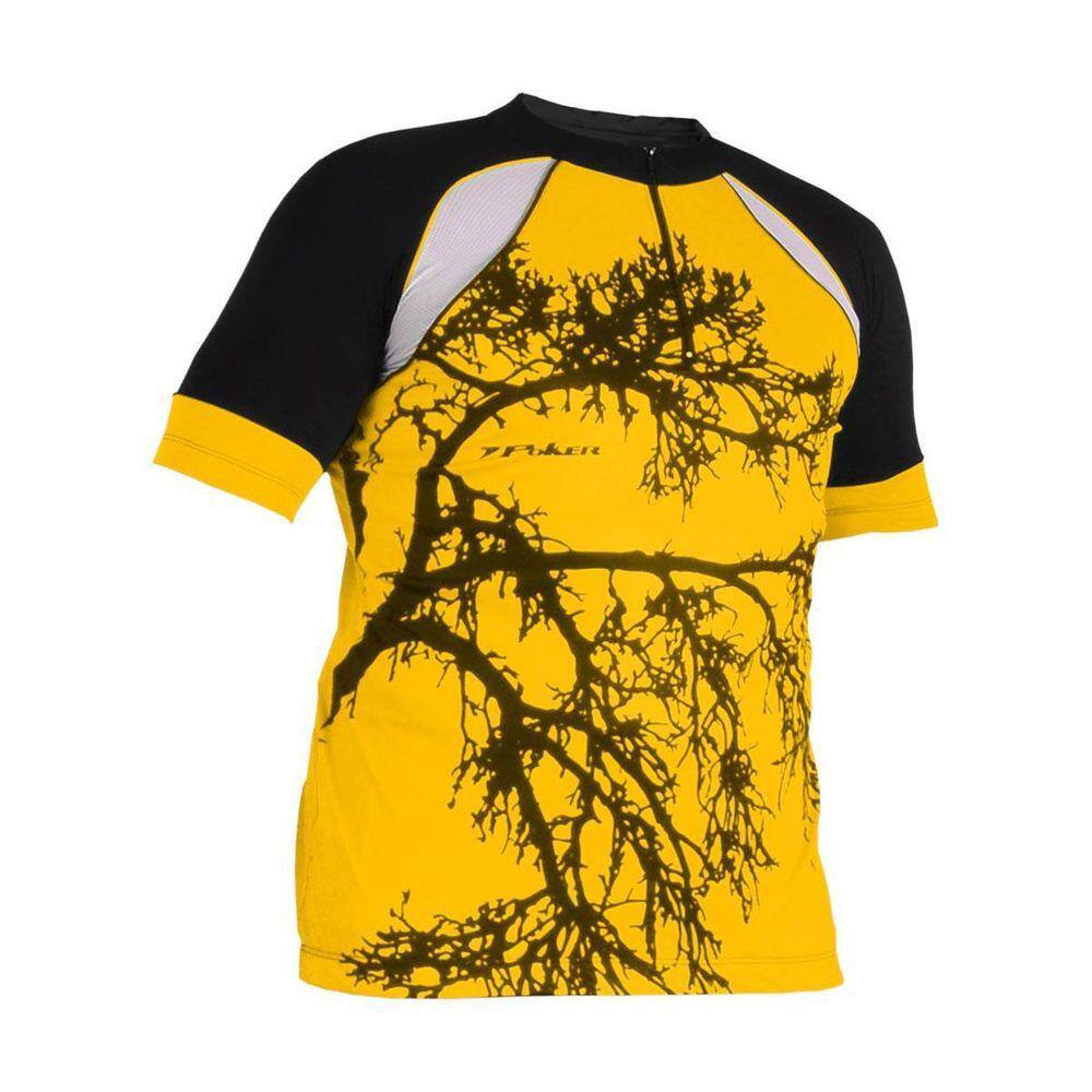 Camiseta Ciclista Com Ziper Modelo Speed Unisex Amarelo P