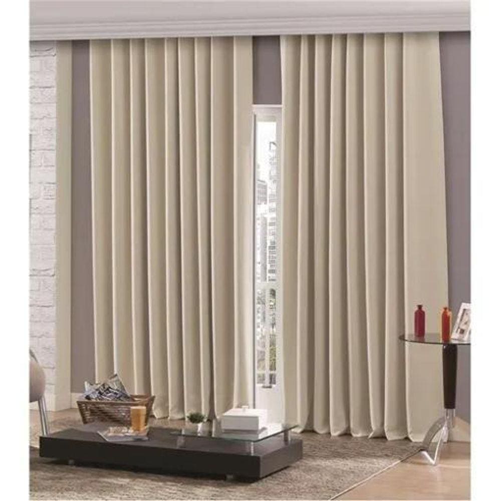 Cortina Trilho Suiço Blackout Palha 5.40 X 2.80