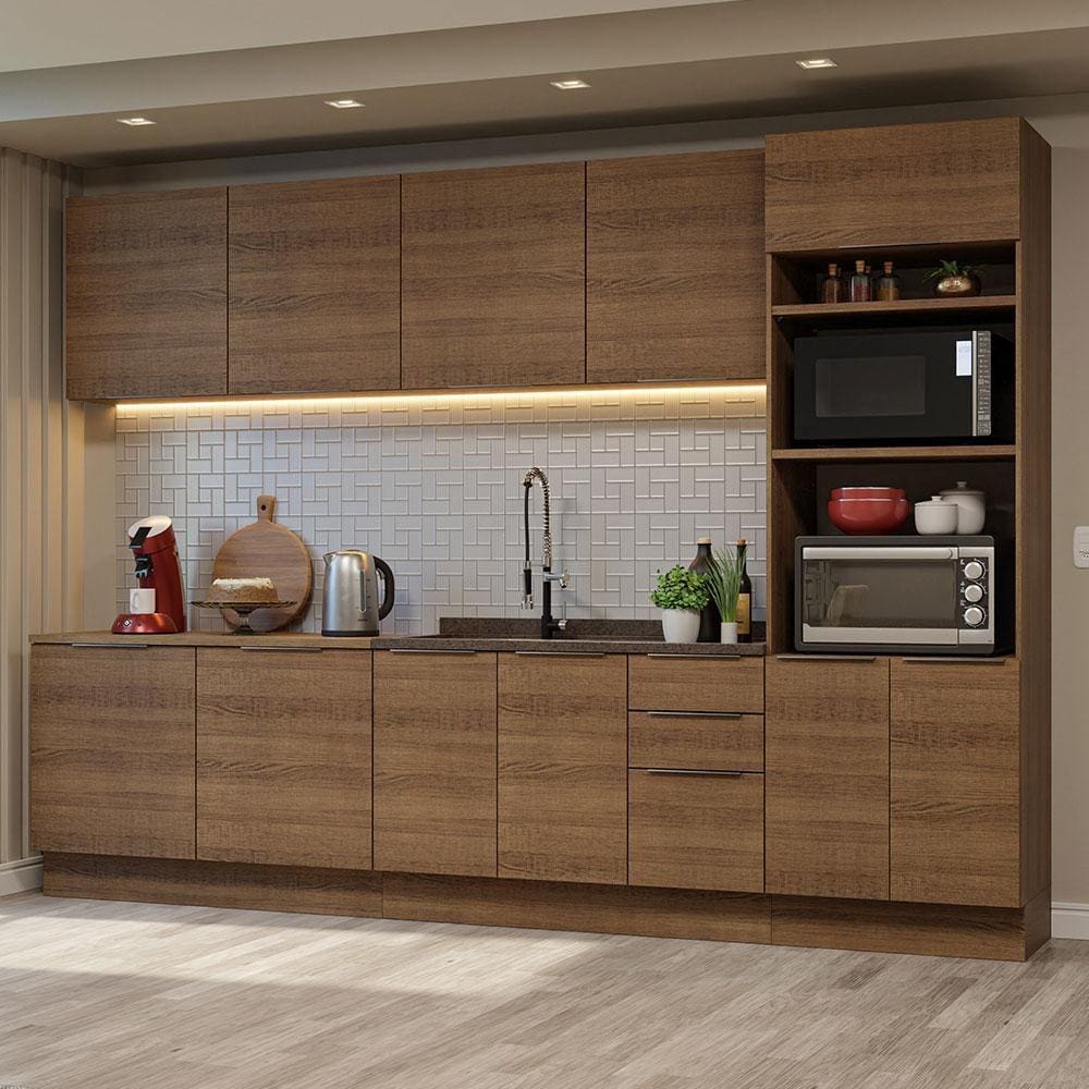 Armário de Cozinha Completa 310cm Rustic Stella Madesa 01