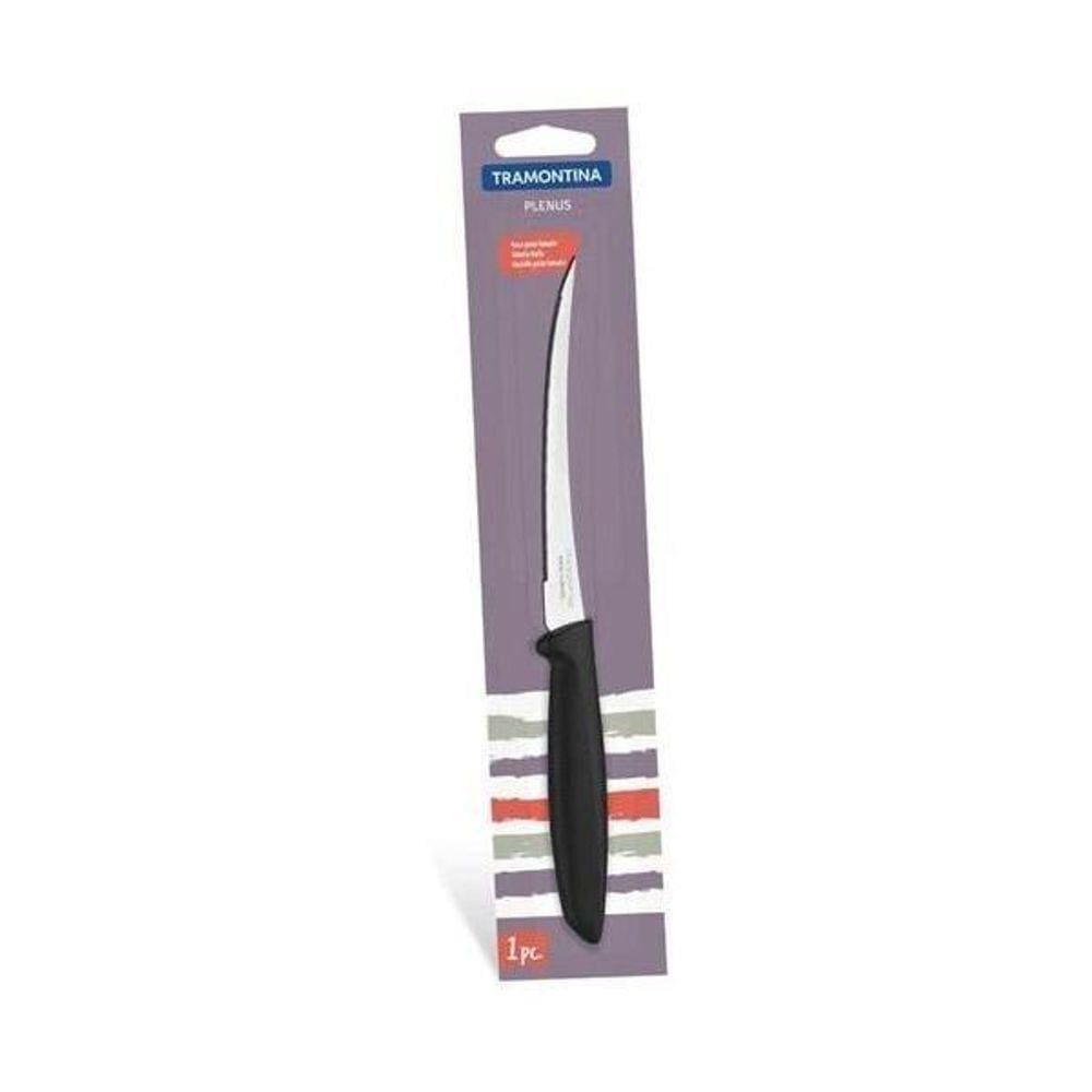 Faca para Tomate Plenus em Aço Inox e Cabo de Polipropileno Preto 5" - Tramontina