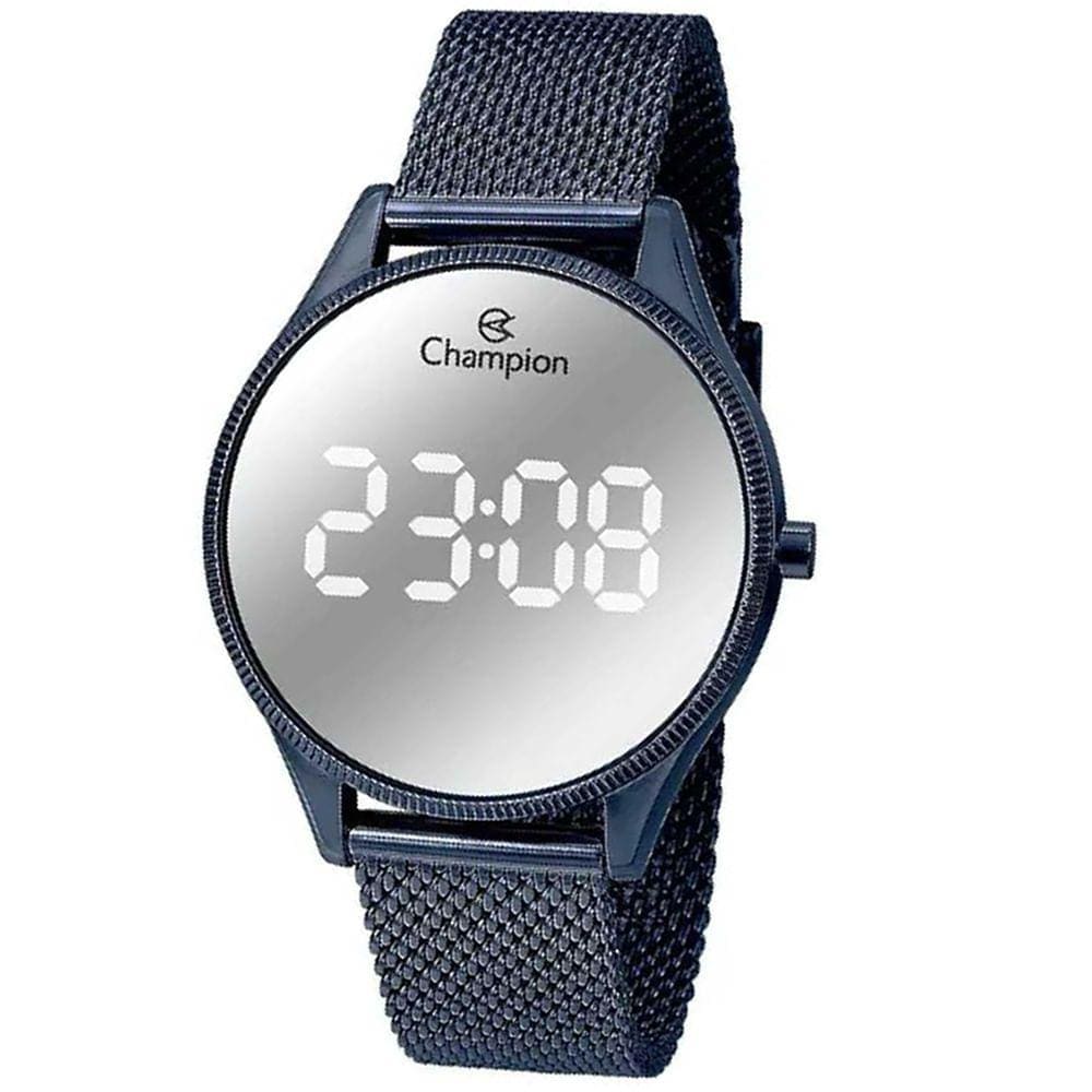 Relógio CHAMPION feminino digital espelhado azul CH40133N