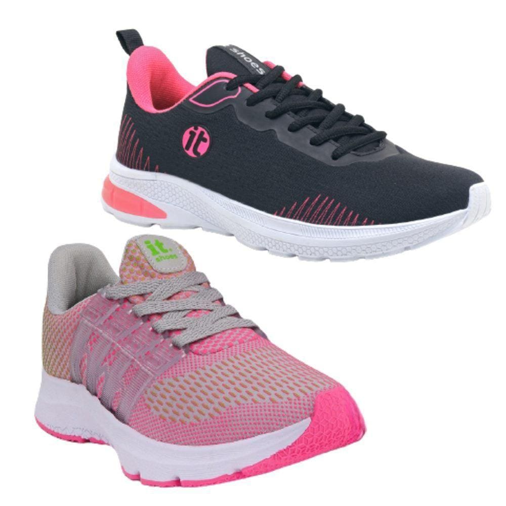 Tênis Feminino Caminhada Running Esportivo Academia Kit 2