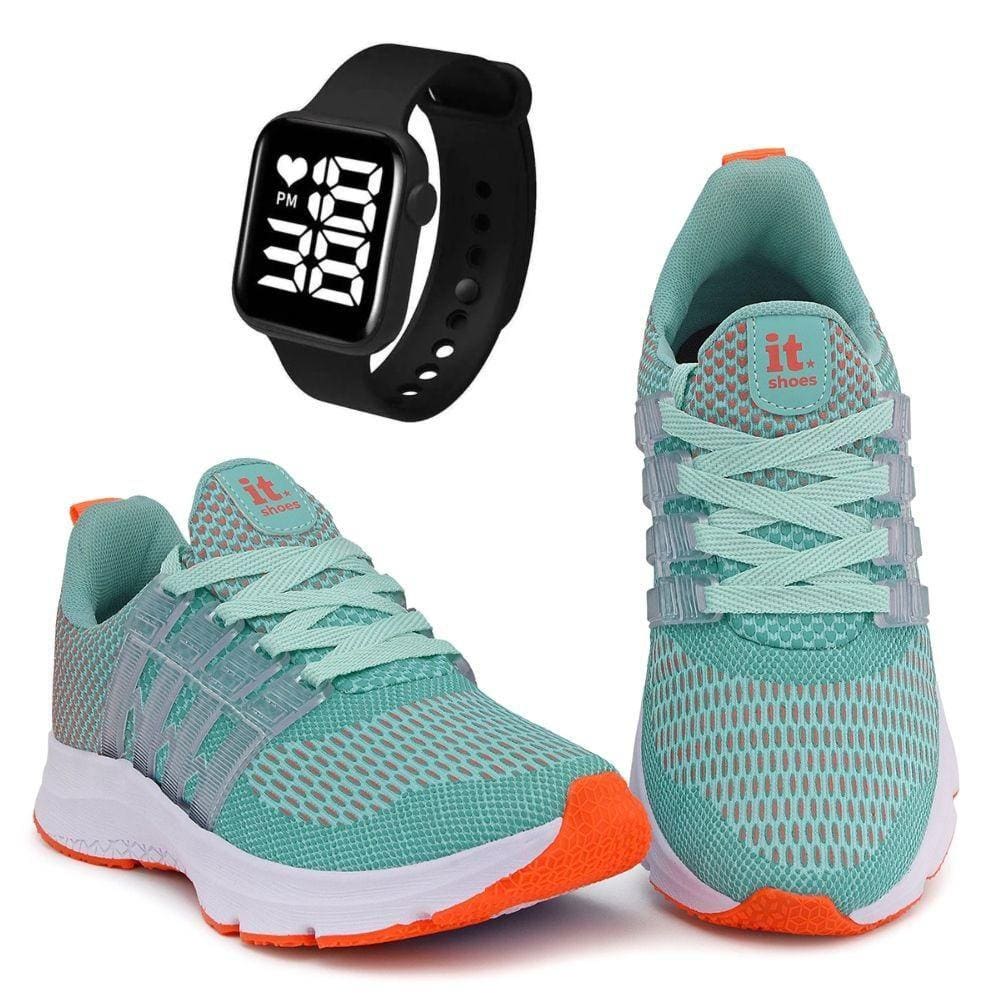 Tênis Feminino Esportivo Caminhada + Relógio Digital