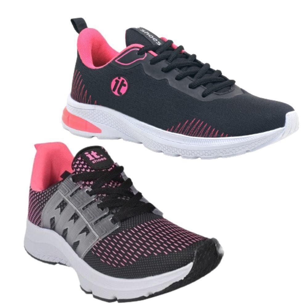 Tênis Feminino Caminhada Running Esportivo Academia Kit 2