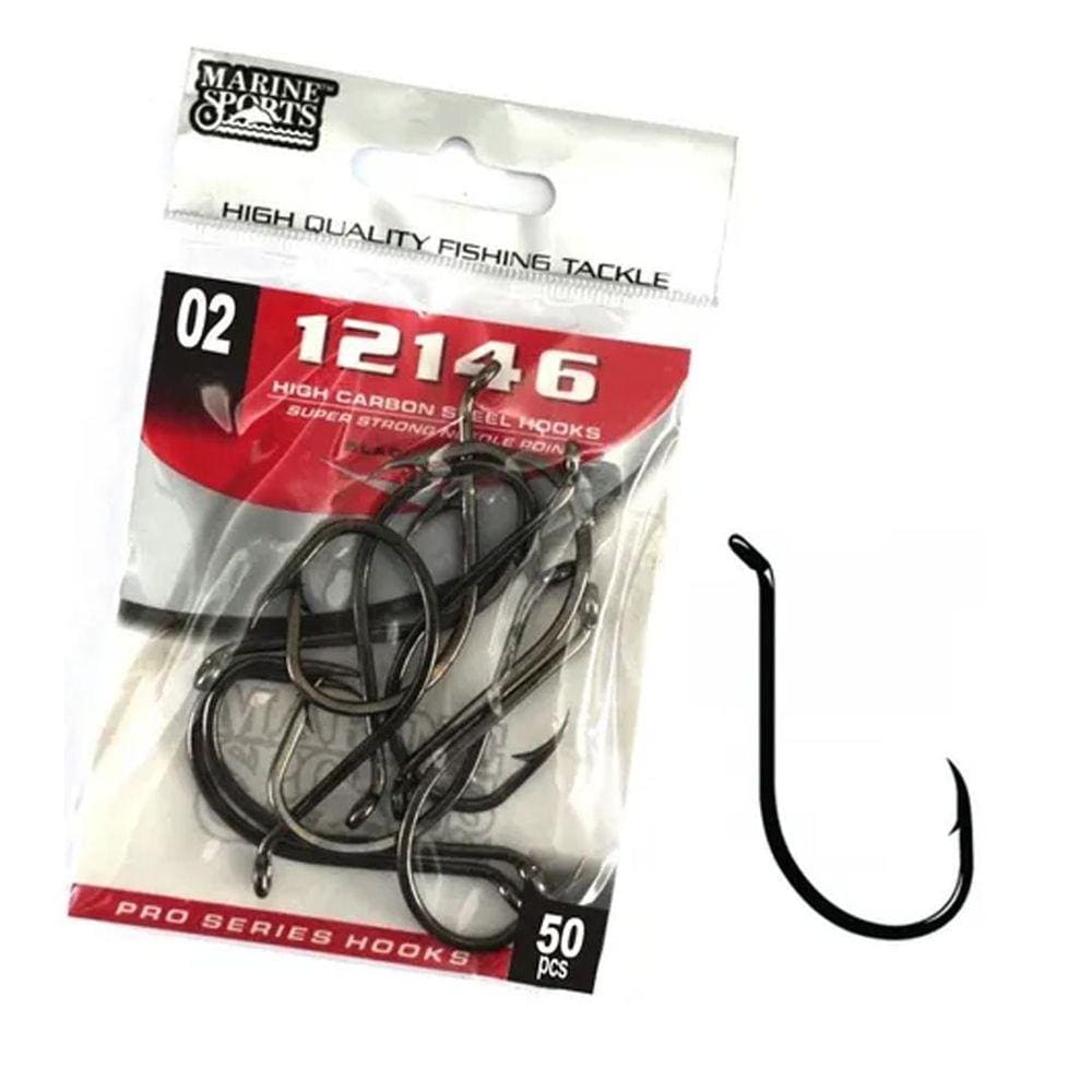Anzol Pesca Marine Sports 12146 N°2 2,2Cm Black 50 Peças