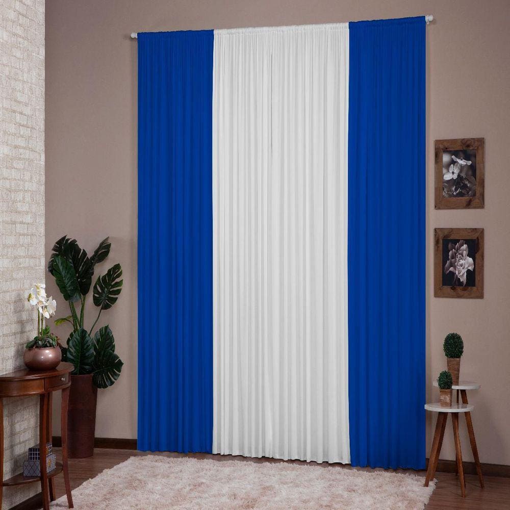 Cortina Para Sala Quarto Versátil 4,00X2,80 Royal Branco