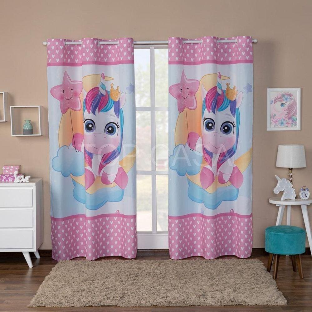 Cortina Para Quarto/ Sala E Decoração Nuvem Rosa 3.00X2.20