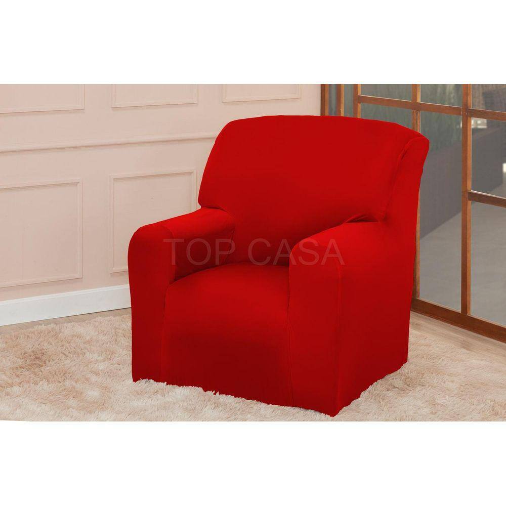 Capa Protetor Sofá Poltrona Papai 1 Lugar Coladinha Vermelho