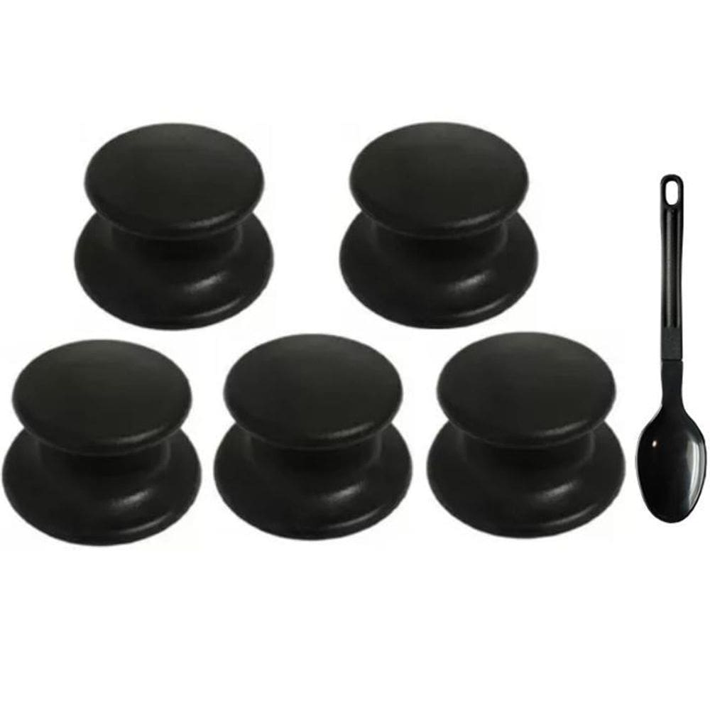 Pomel Puxador Pegador Para Tampa De Panela Kit 5 Peças.