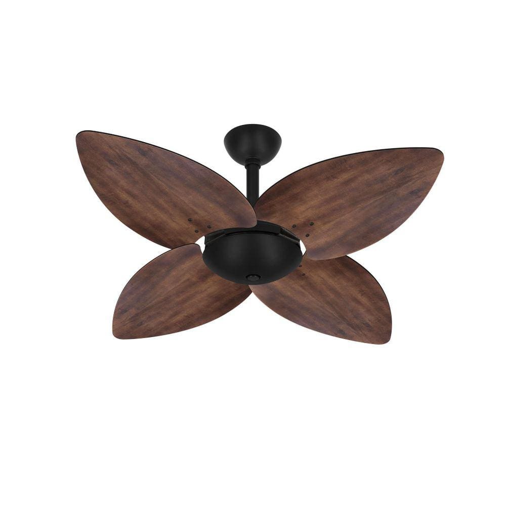 Ventilador Teto Preto 4 Pás Madeira Winds Sala Ventax 220V