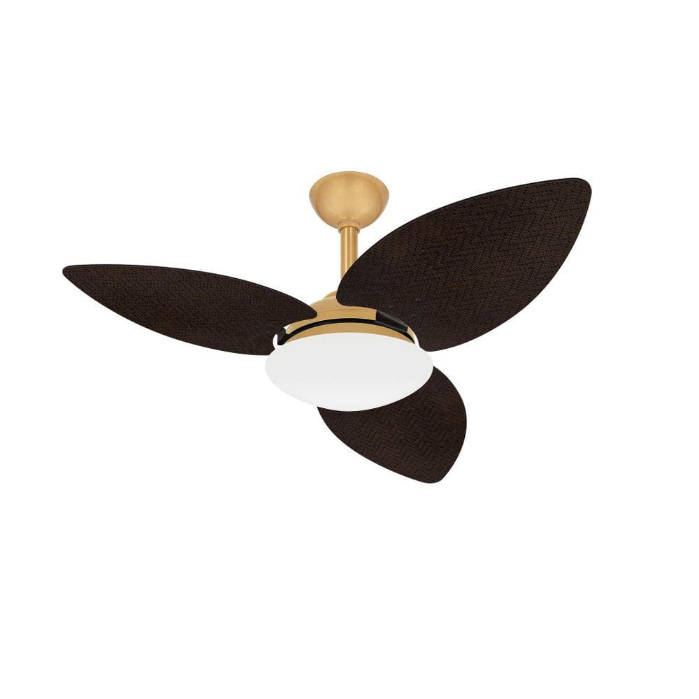 Ventilador Teto Dourado Winds Turbo 3 Pás Palha Ventax 220V