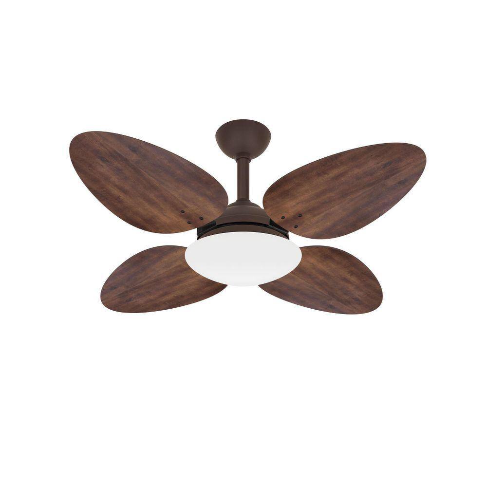 Ventilador Teto 4 Pás Madeira Silencioso Trevo Ventax 220V