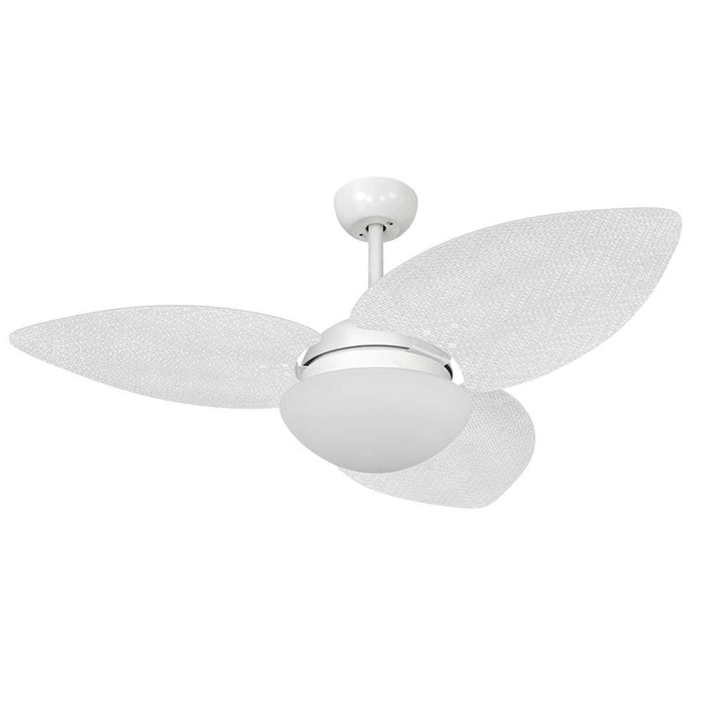 Ventilador De Teto Volare Dunamis Branco Vidro Palha 110V