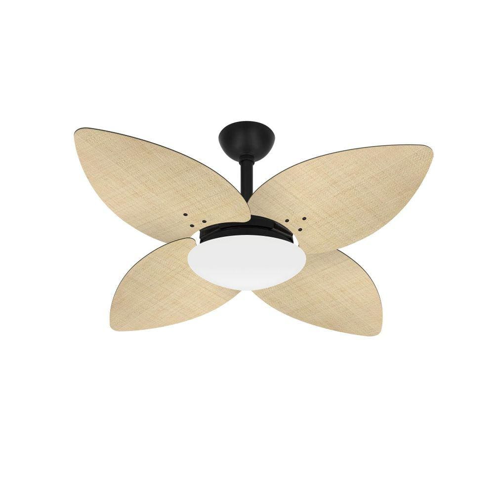 Ventilador Teto Winds Preto 4 Pás Palha Potente Ventax 110V