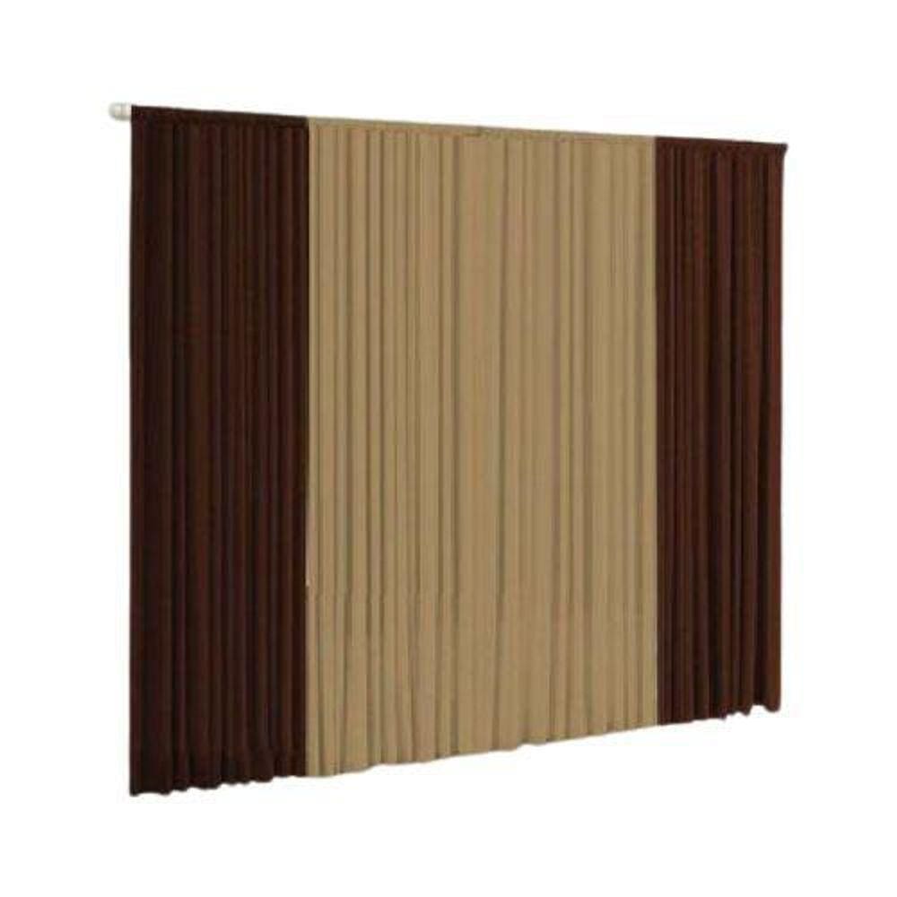 Cortina Versátil 2,00M X 1,70M Sala E Quarto Tabaco E Avelã