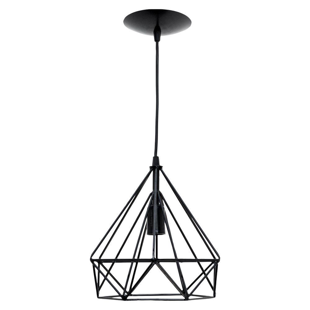 2X Pendente Aramado Poptem Diamante Grande Preto