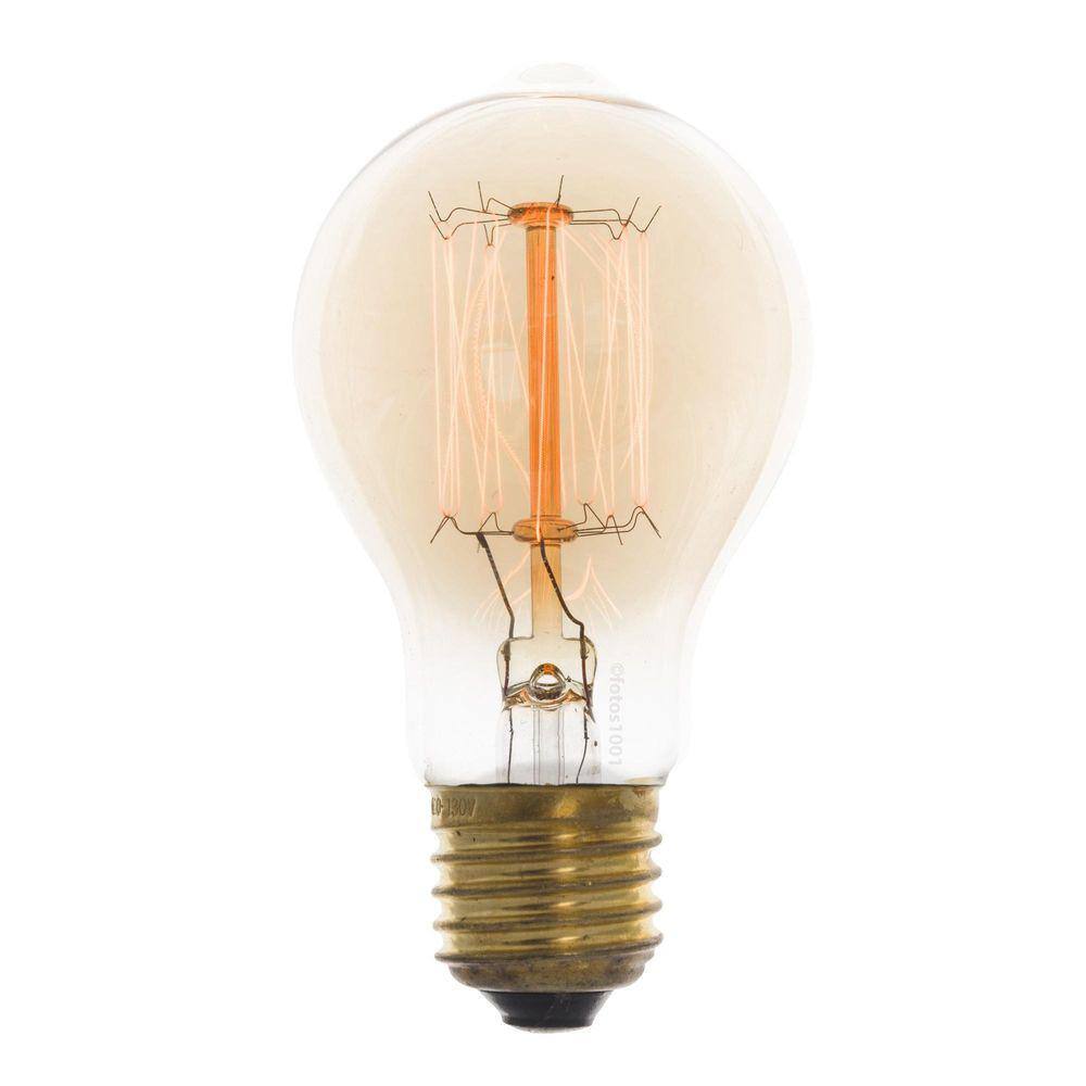 8X Lâmpada Filamento De Carbono Poptem A19 40W 220V