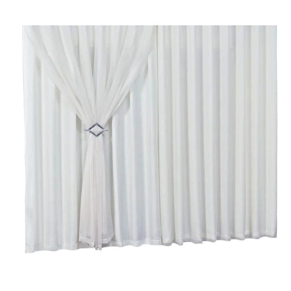 Cortina Varão Com Forro Microfibra 2,80 X 1,80 Branco