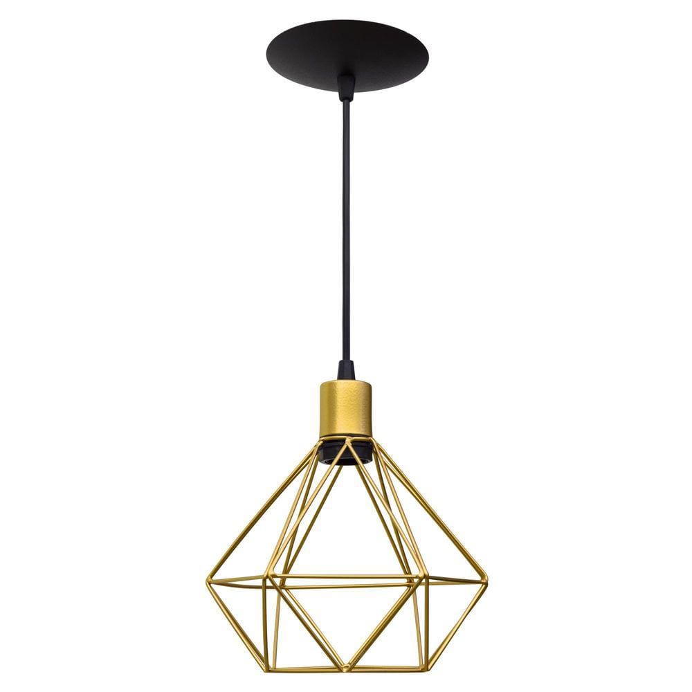 Pendente Aramado Poptem Diamante Pequeno Dourado