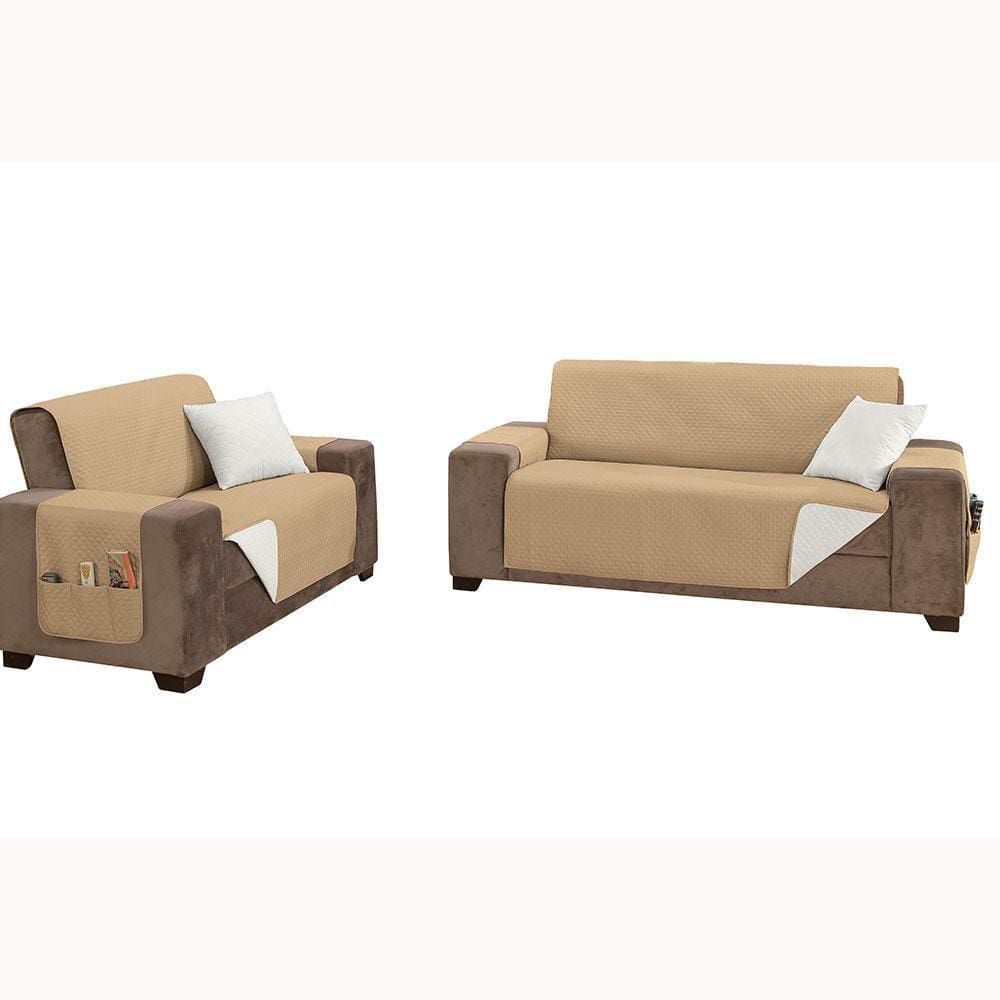 Kit Capa Protetora Sofá 2 E 3 Lugares King Impermeável Dupla