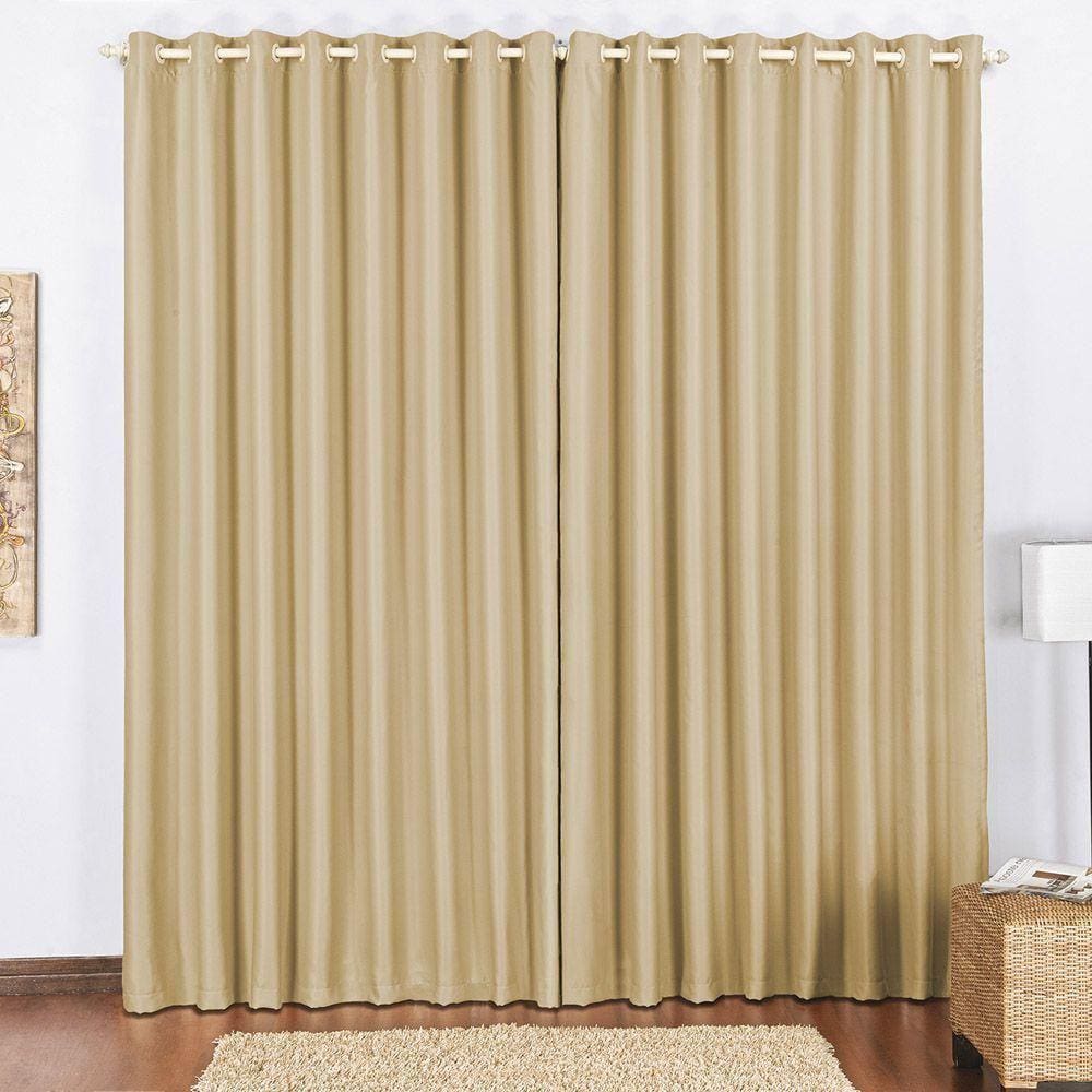 Cortina Block Blackout Trilho Comum Tecido 3,00X2,60M Avelã