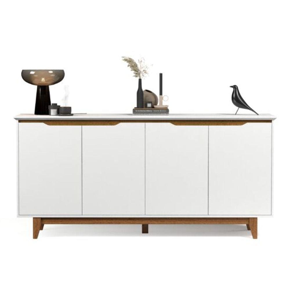 Buffet Quatro Portas Flow Branco/Freijó – EJ Móveis
