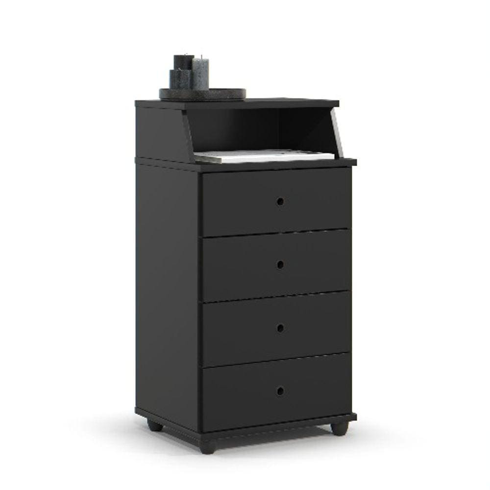 Mesa De Cabeceira Luxo II New Preto – EJ Móveis