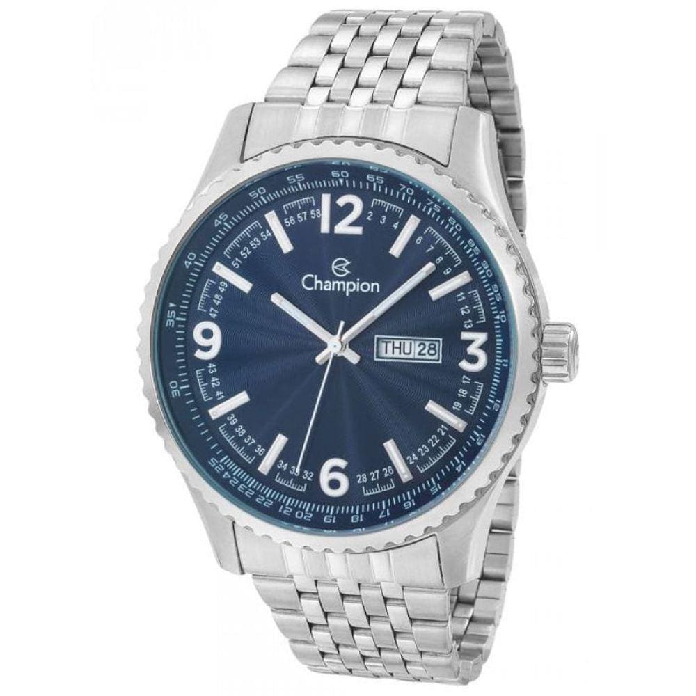Relógio CHAMPION aço calendário masculino CA31604F