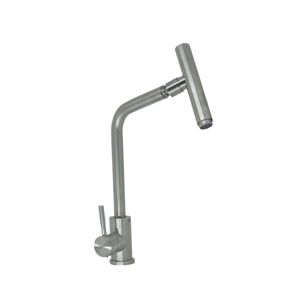 Torneira Inox Bico Rotativo 360 Quente/Frio - Cinza