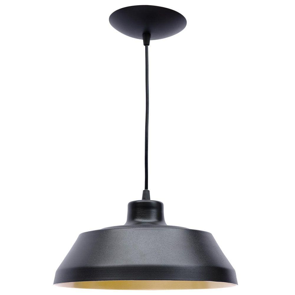 3X Pendente Prato Poptem Bedd Aluminio Preto E Dourado