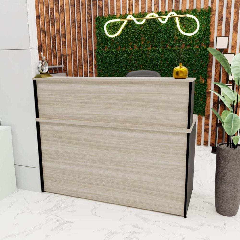 Balcão Atendimento Recepção Consultório 120x60cm Carvalho
