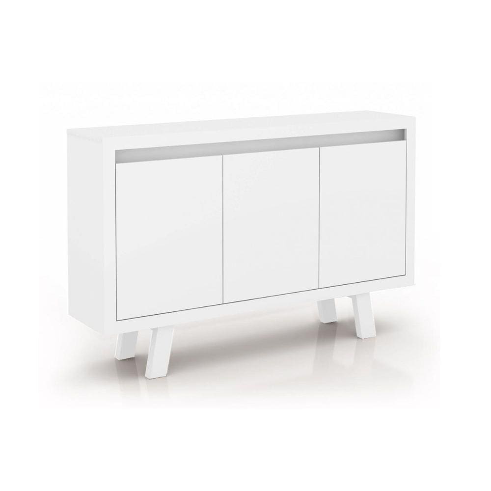 Balcão de Escritório ME4120 c/ 3 Portas Branco - Tecno Mobili