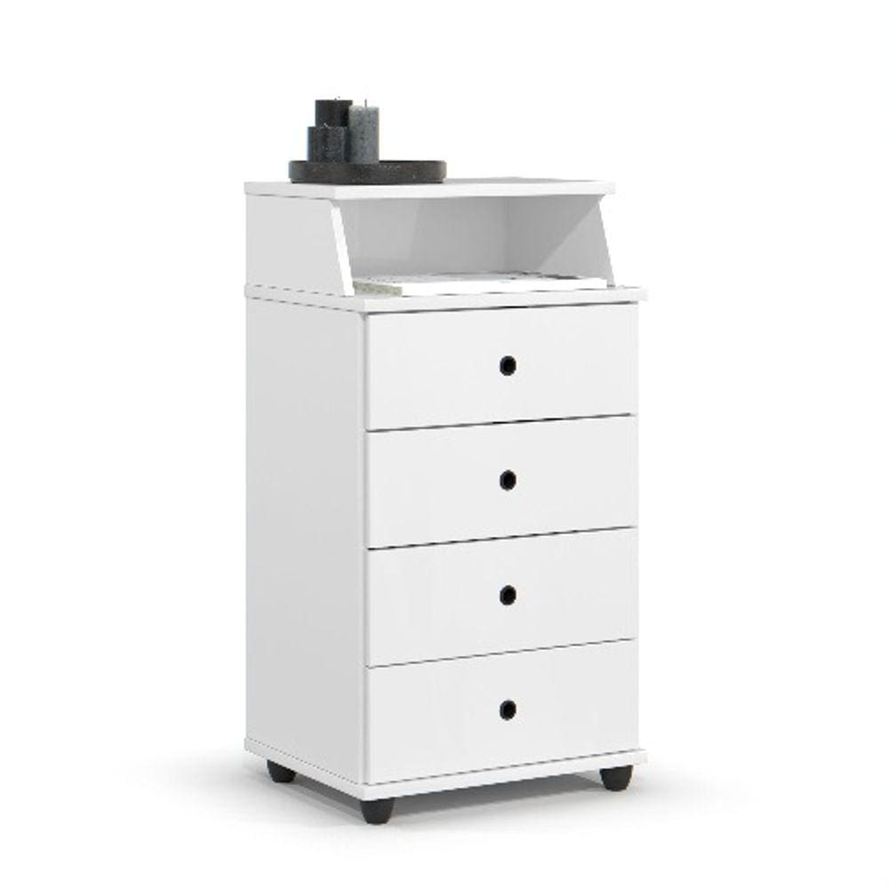 Mesa de Cabeceira Luxo II New Branco - EJ Móveis