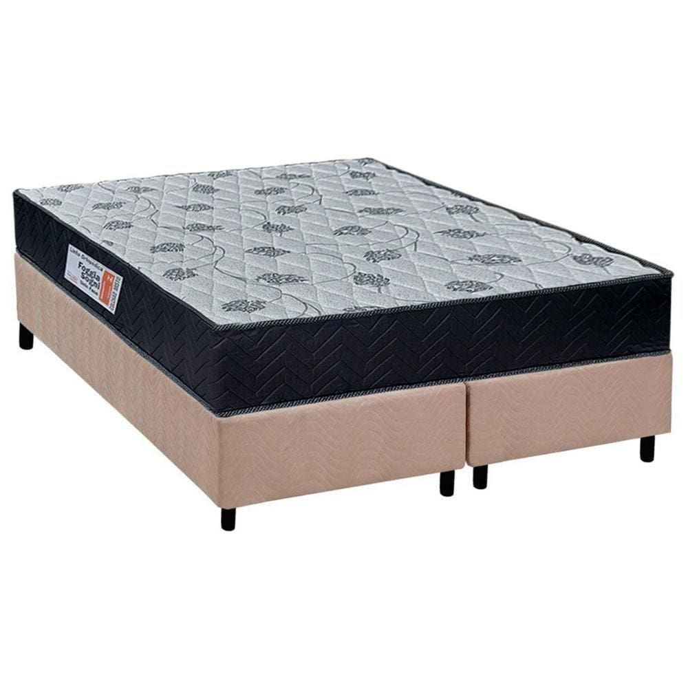 Cama Box Queen: Colchão Ortopédico Orthoflex Foggia Sogni Unic Face + Base CRC Suede Clean(158x198)