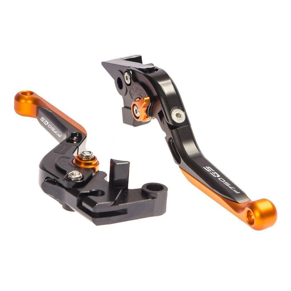 Par Manete Esportivo Articulado Moto F 750 Gs Preto Laranja