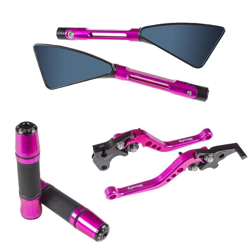 Kit Rosa Manopla Jupiter Retrovisor Esportivo Manete Mt 03