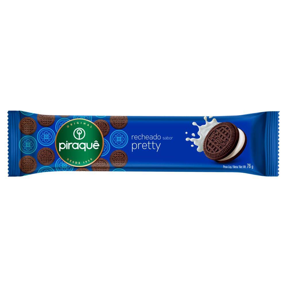 Biscoito Piraquê Recheado Pretty Chocolate com Baunilha 76g