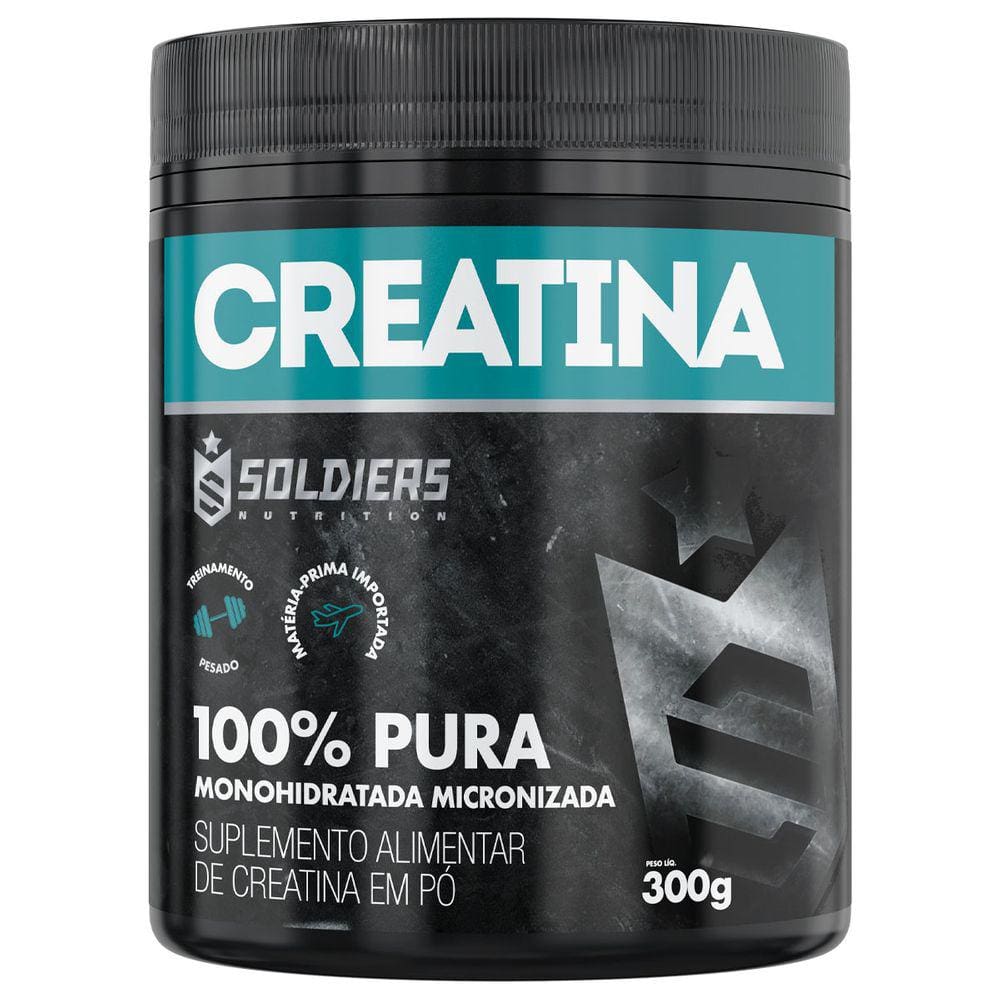 Creatina Monohidratada 300g - 100% Pura Importada - Soldiers Nutrition