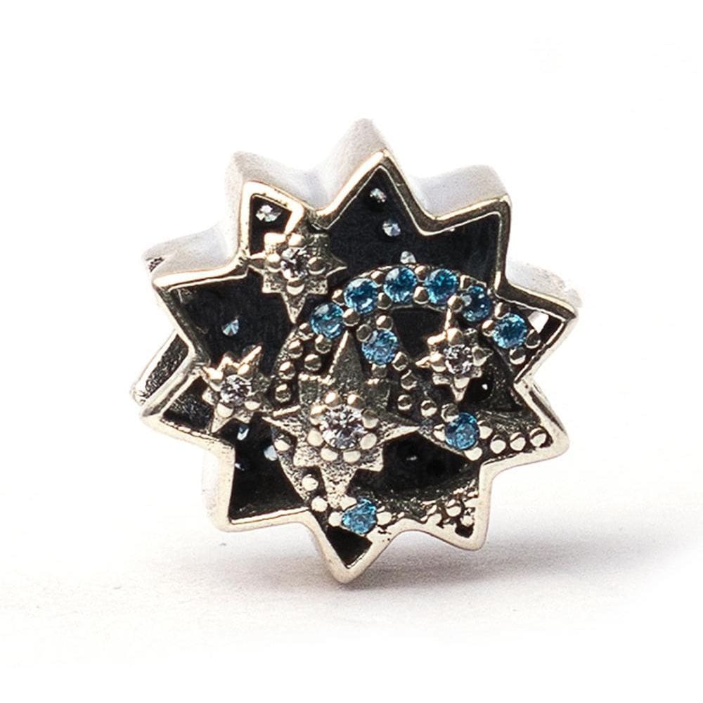 Berloque Separador Estrela Cravejada Azul