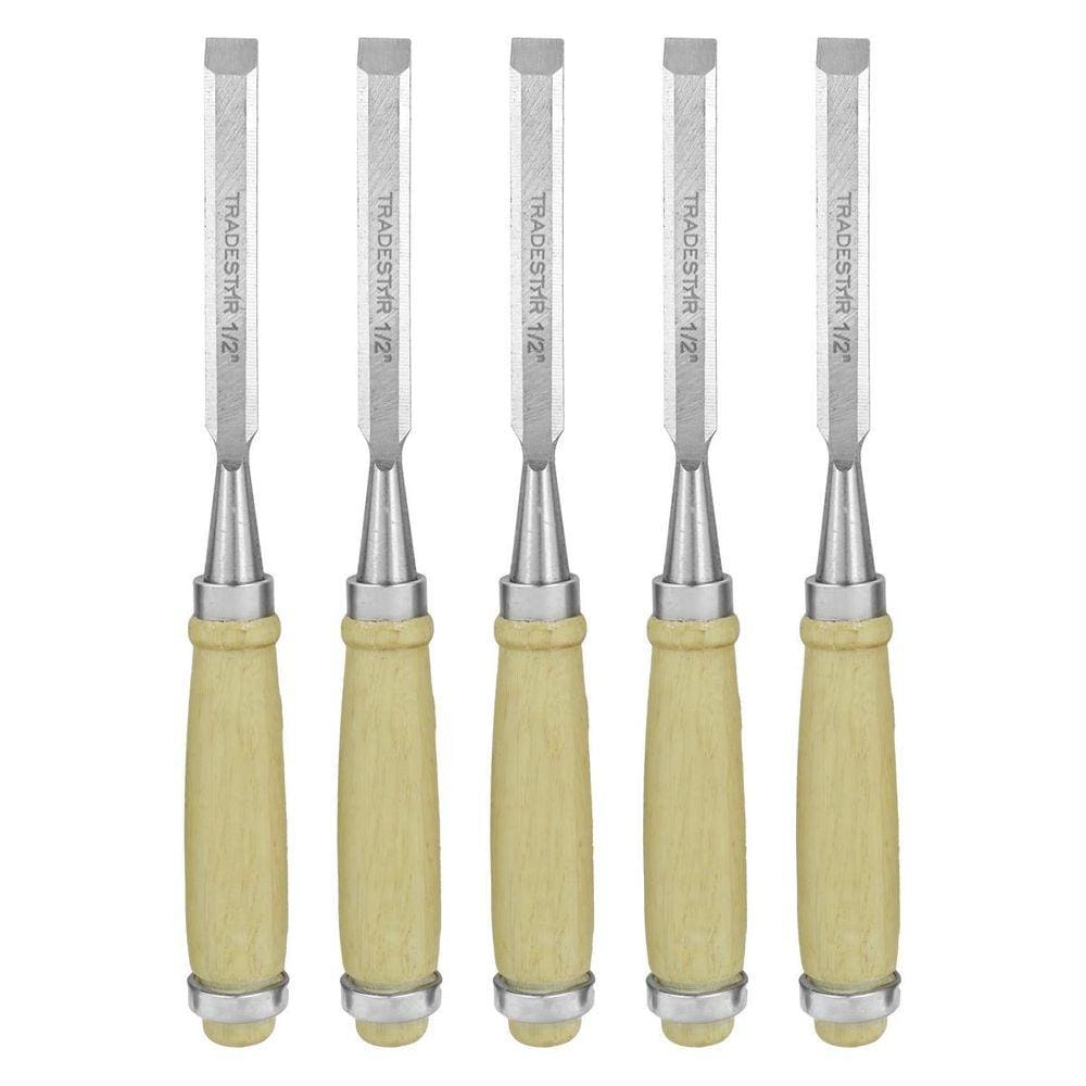 Kit 5 Formão Madeira Corte Entalhe 1/2 Pol 12Mm Tradestar