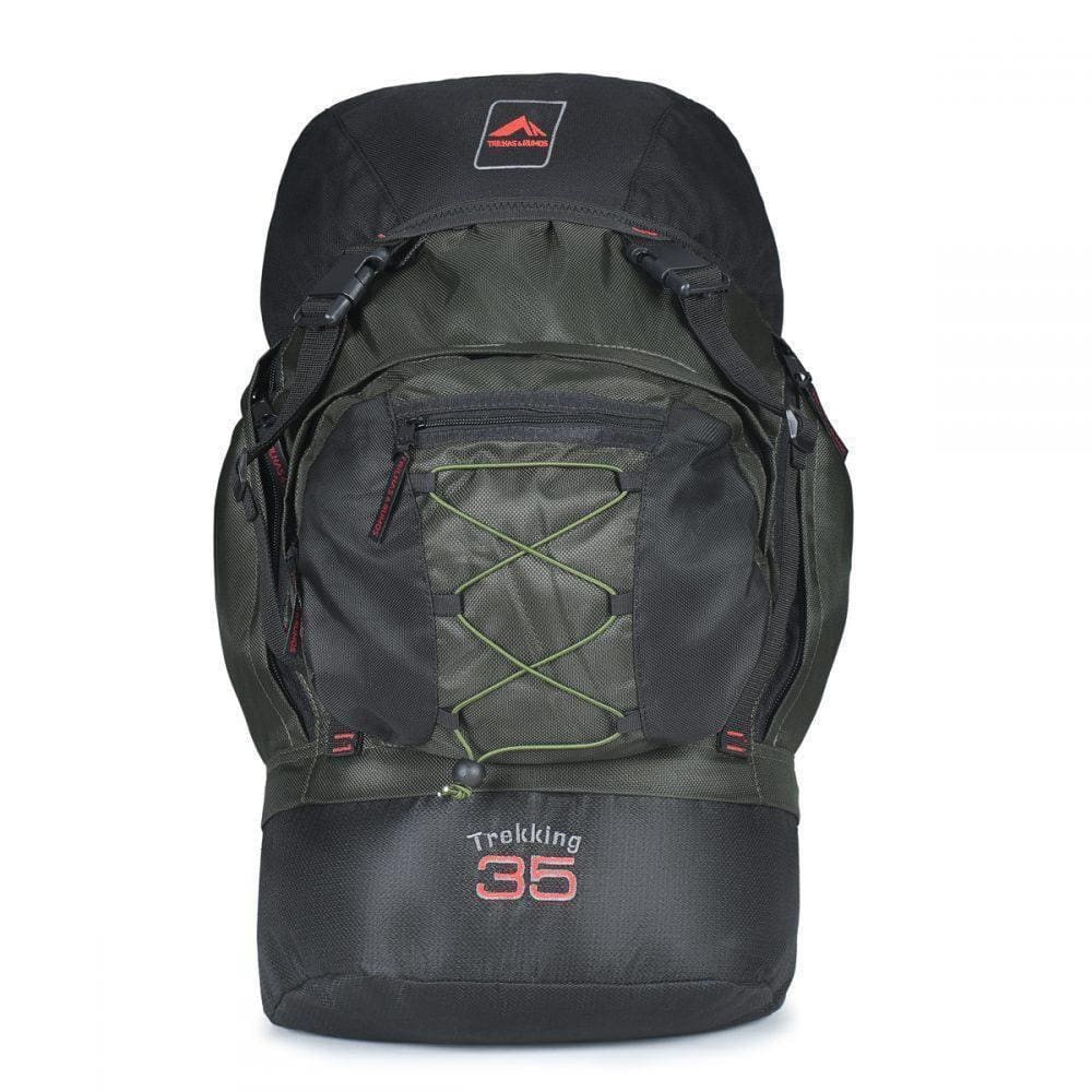 0035 - Mochila Trekking 35 - Verde Com Preto