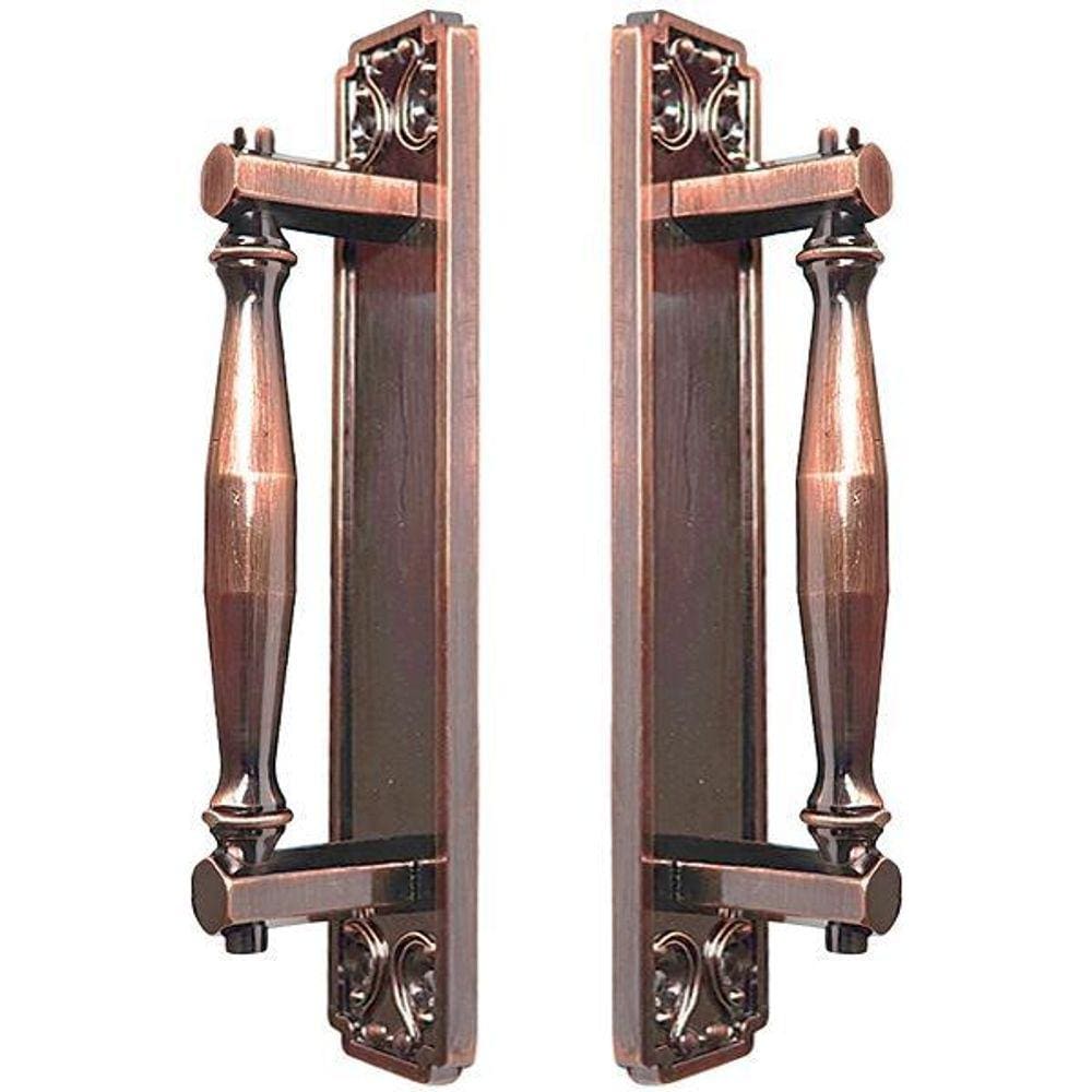 Puxador Duplo Strauss 250mm Cobre Antigo Porta Pivotante