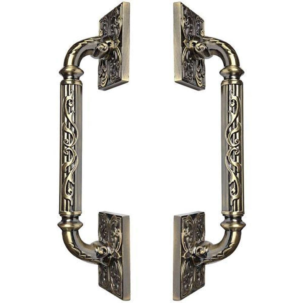 Puxador Duplo Atlas 330mm Bronze Antigo Porta Pivotante