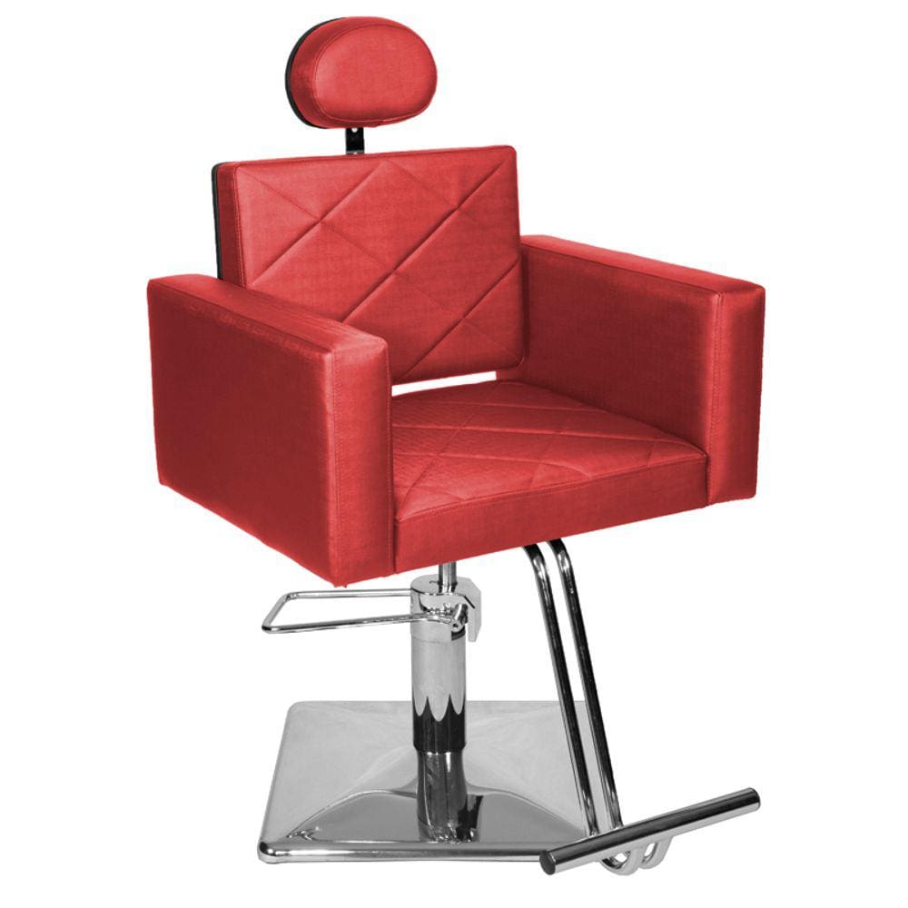 Cadeira Poltrona  Cabeleireiro Evidence Fixo Vermelho Facto