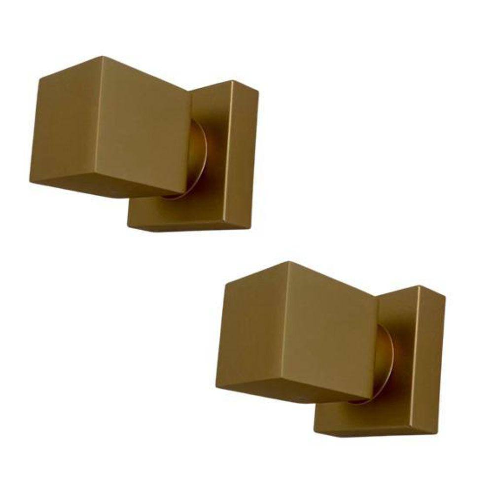 Kit 2 Acabamento Quadrado Registro Dourado Fosco Metal Padrão Deca